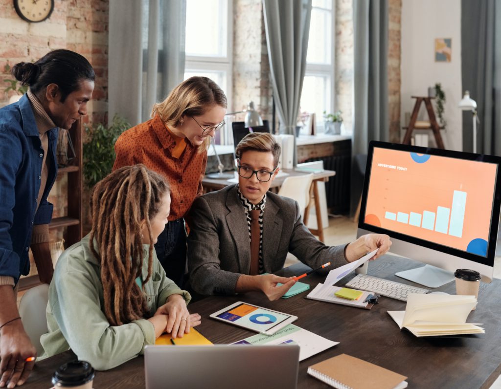 Hive5 investors reviewing portfolio data together