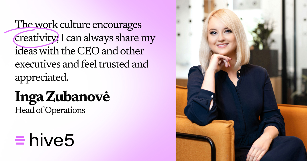 Head of Operations, Inga Zubanove